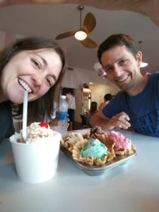 Kayla and J.R. also love ice cream. Pictured here at Kelly’s Homemade Ice Cream in Orlando